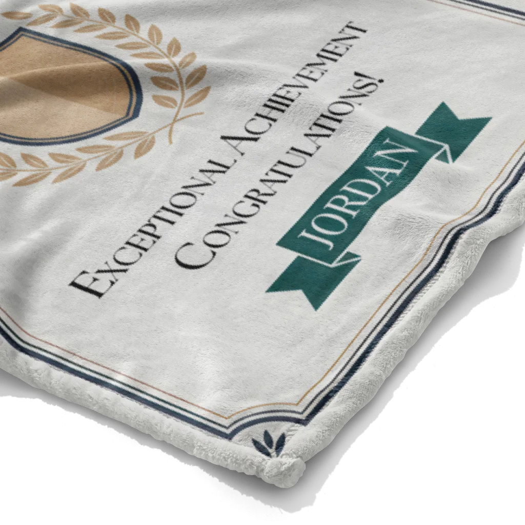 Professional Certification Achievement Personalized Plush Blanket