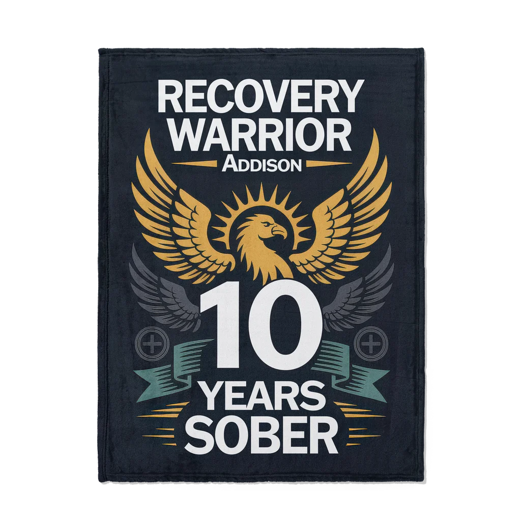 His Sobriety Recovery Milestone Personalized Plush Blanket
