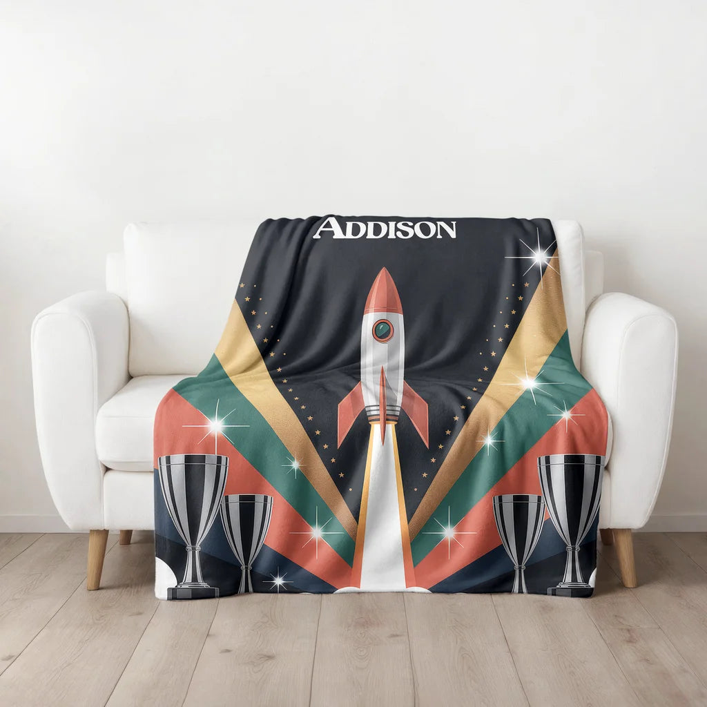 Men's Business Launch Success Personalized Plush Blanket