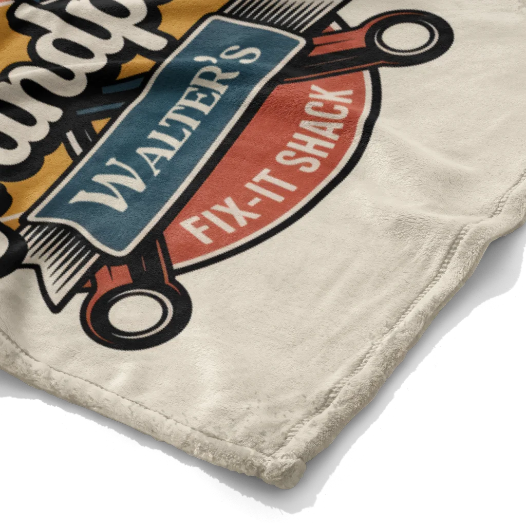 Grandpa Fix-It-Shack Personalized Plush Blanket