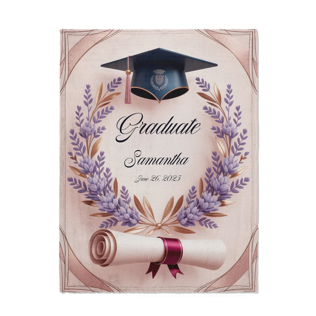 Women's Graduation Achievement Personalized Plush Blanket