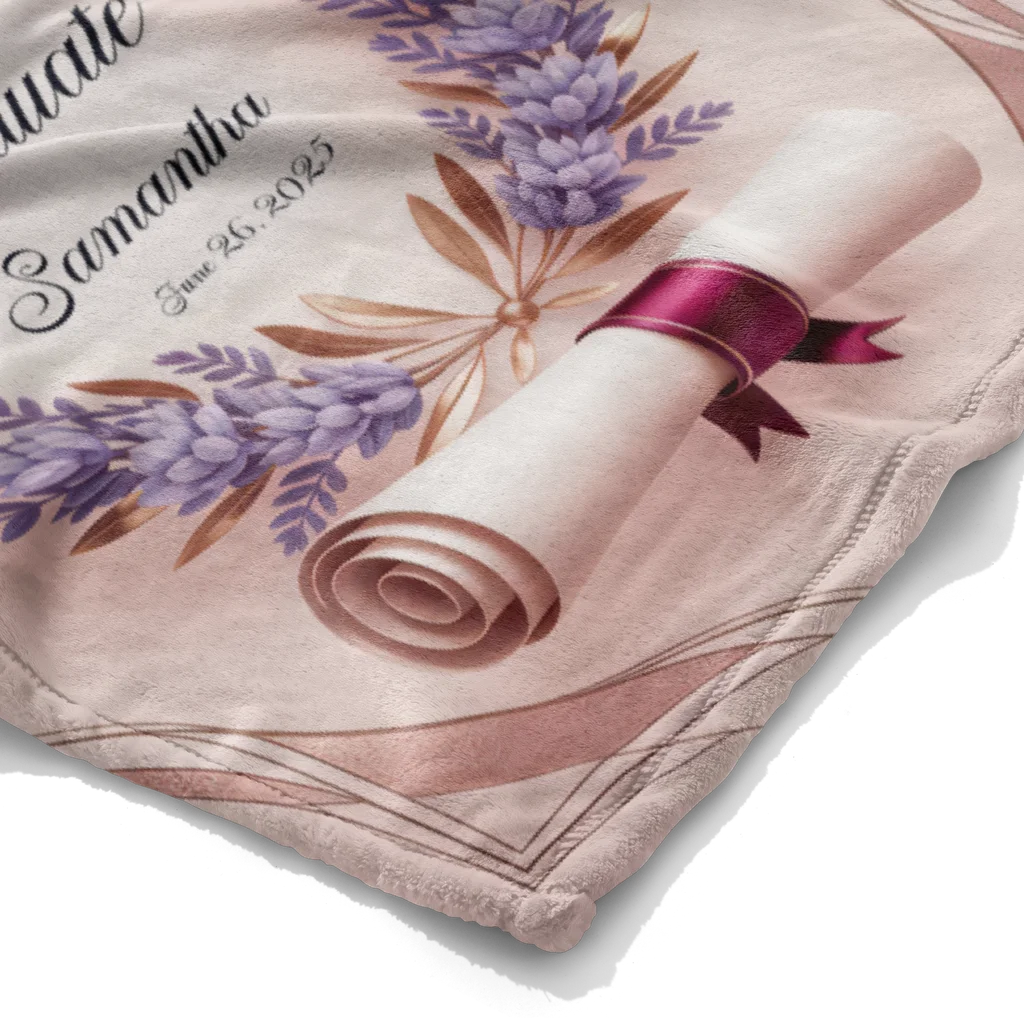 Women's Graduation Achievement Personalized Plush Blanket