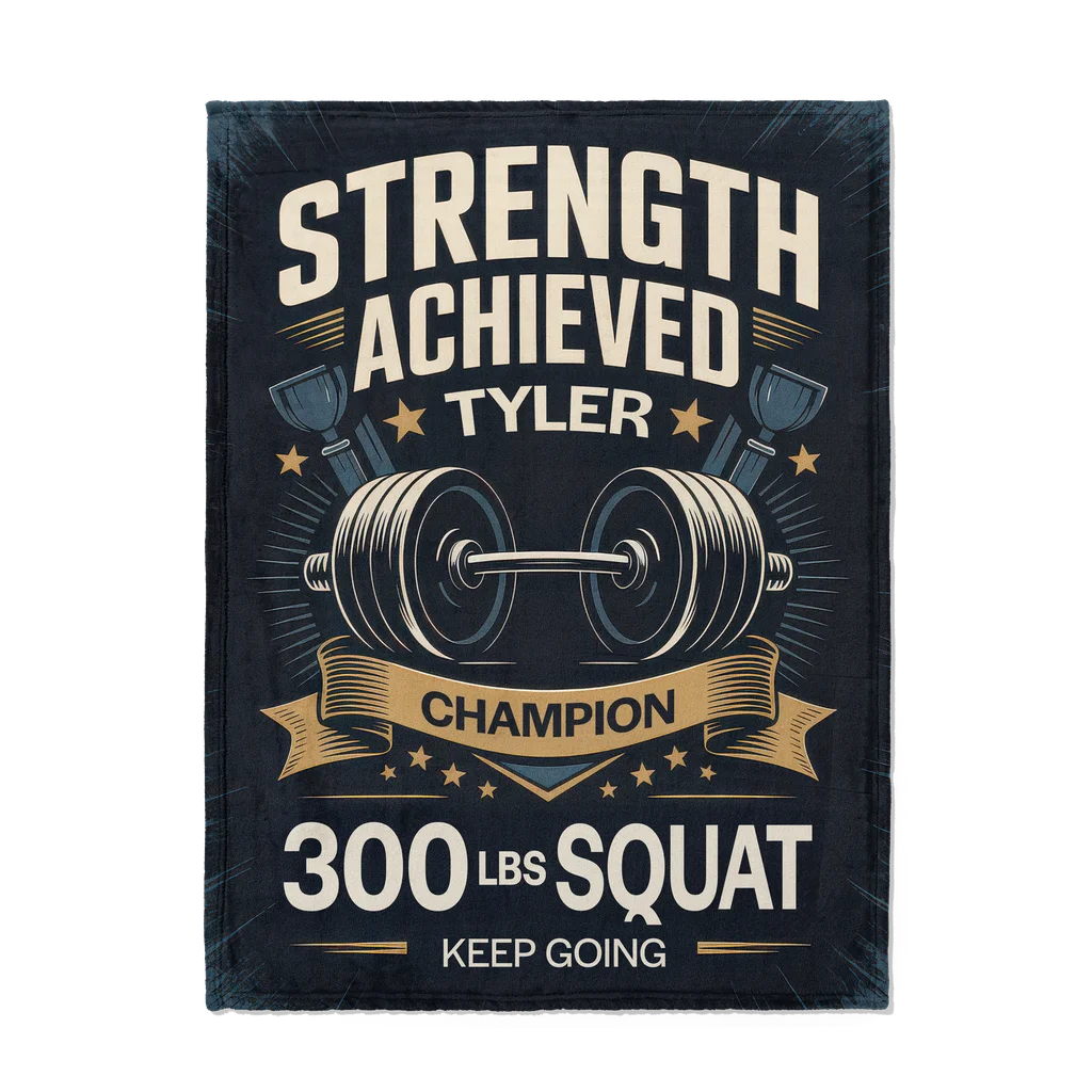 Strength Achievement Personalized Plush Blanket