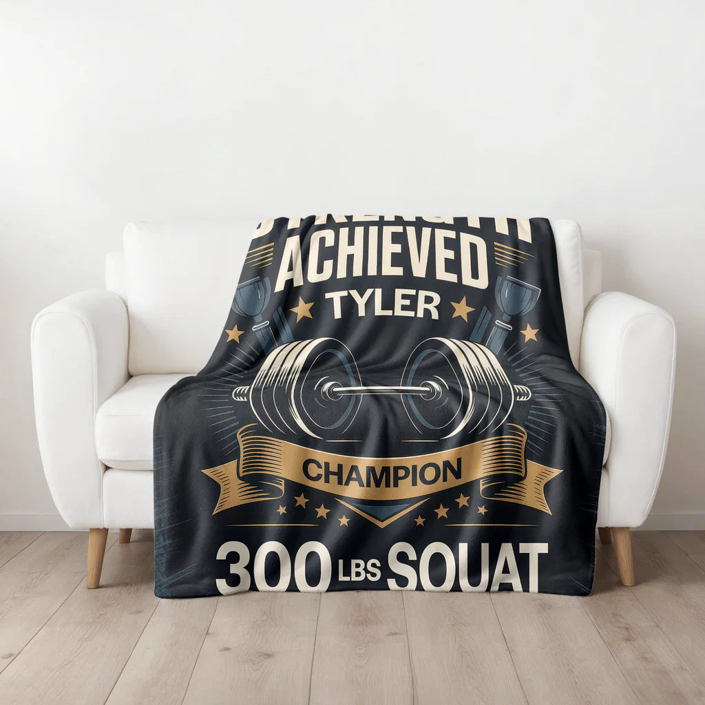 Strength Achievement Personalized Plush Blanket