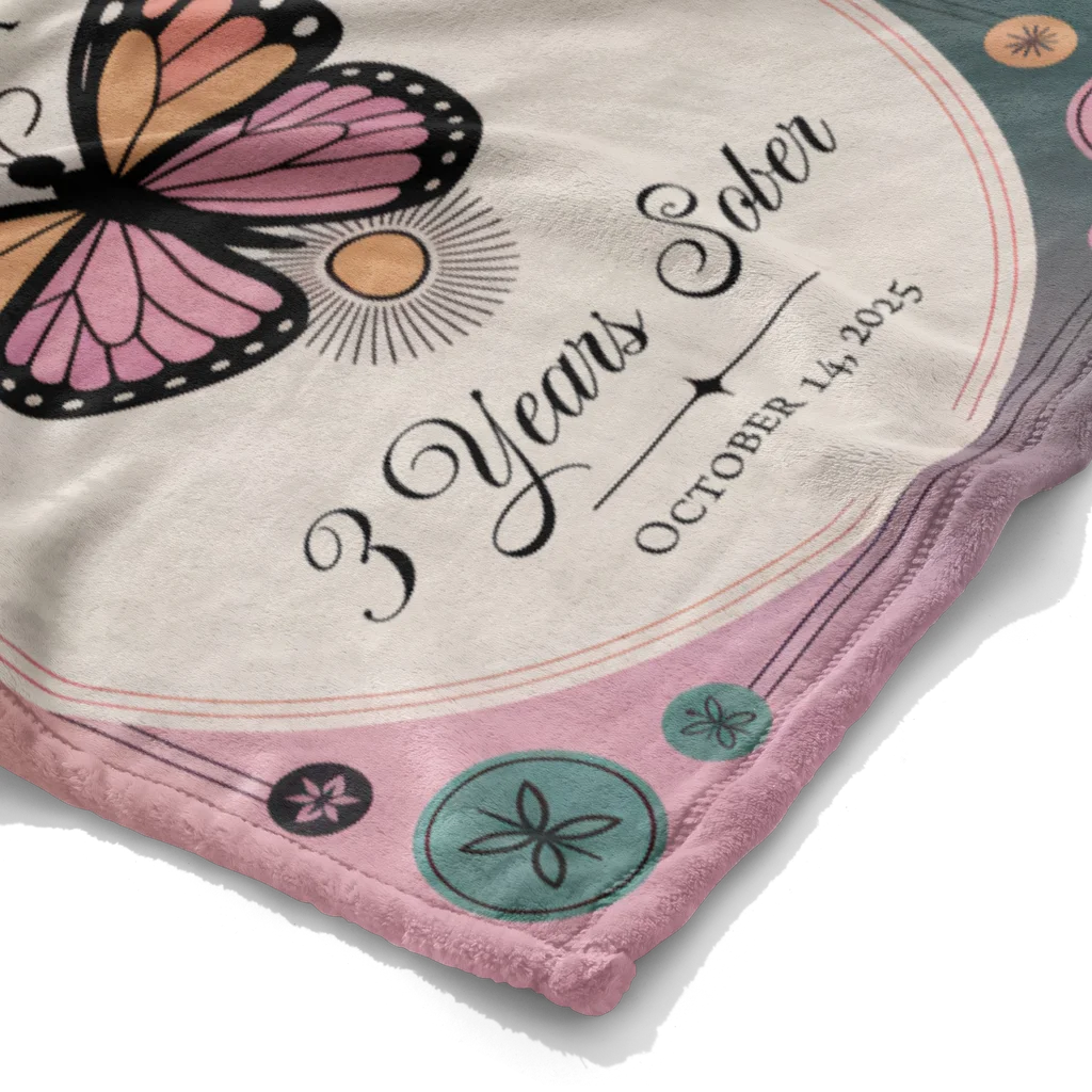 Hers Sobriety Recovery Milestone Personalized Plush Blanket