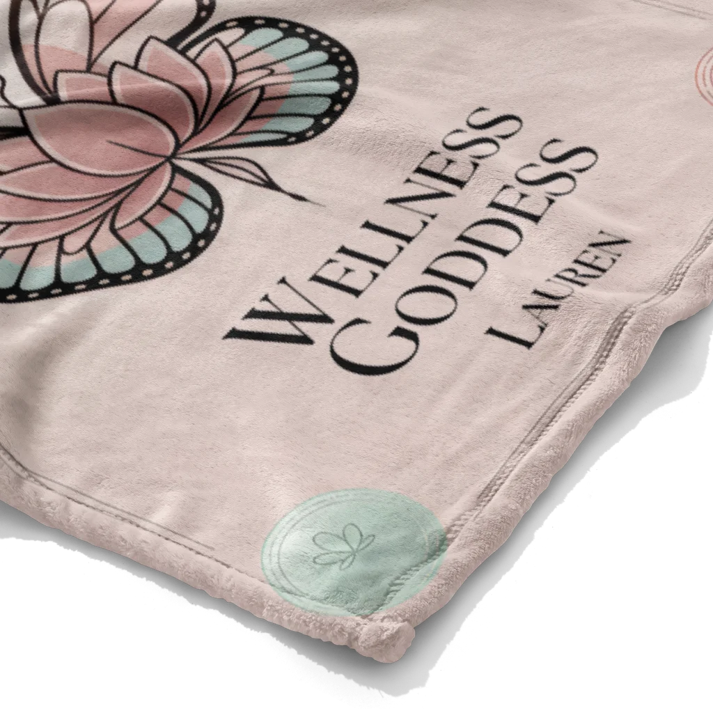 Women's Butterfly Wellness Personalized Plush Blanket
