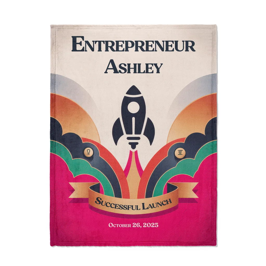 Women's Business Launch Success Personalized Plush Blanket