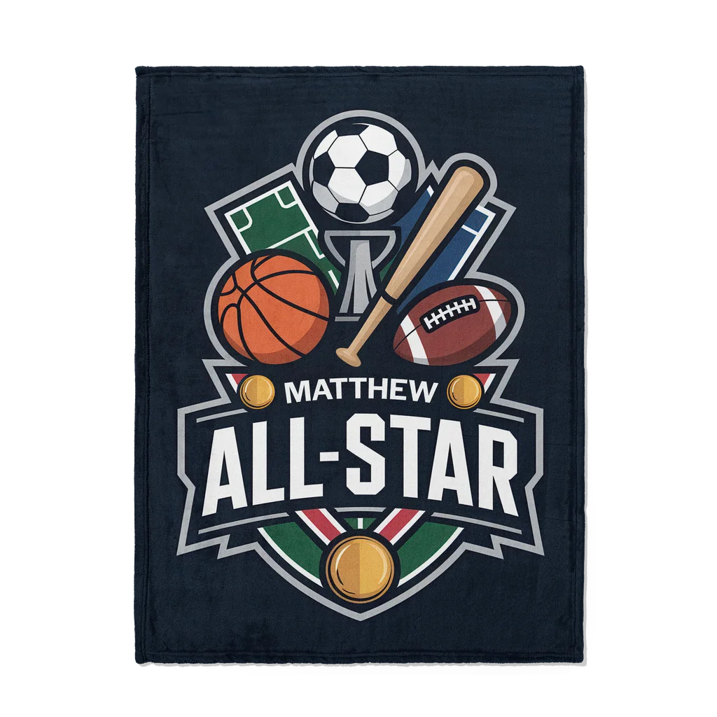 All-Star Achievement Personalized Plush Blanket