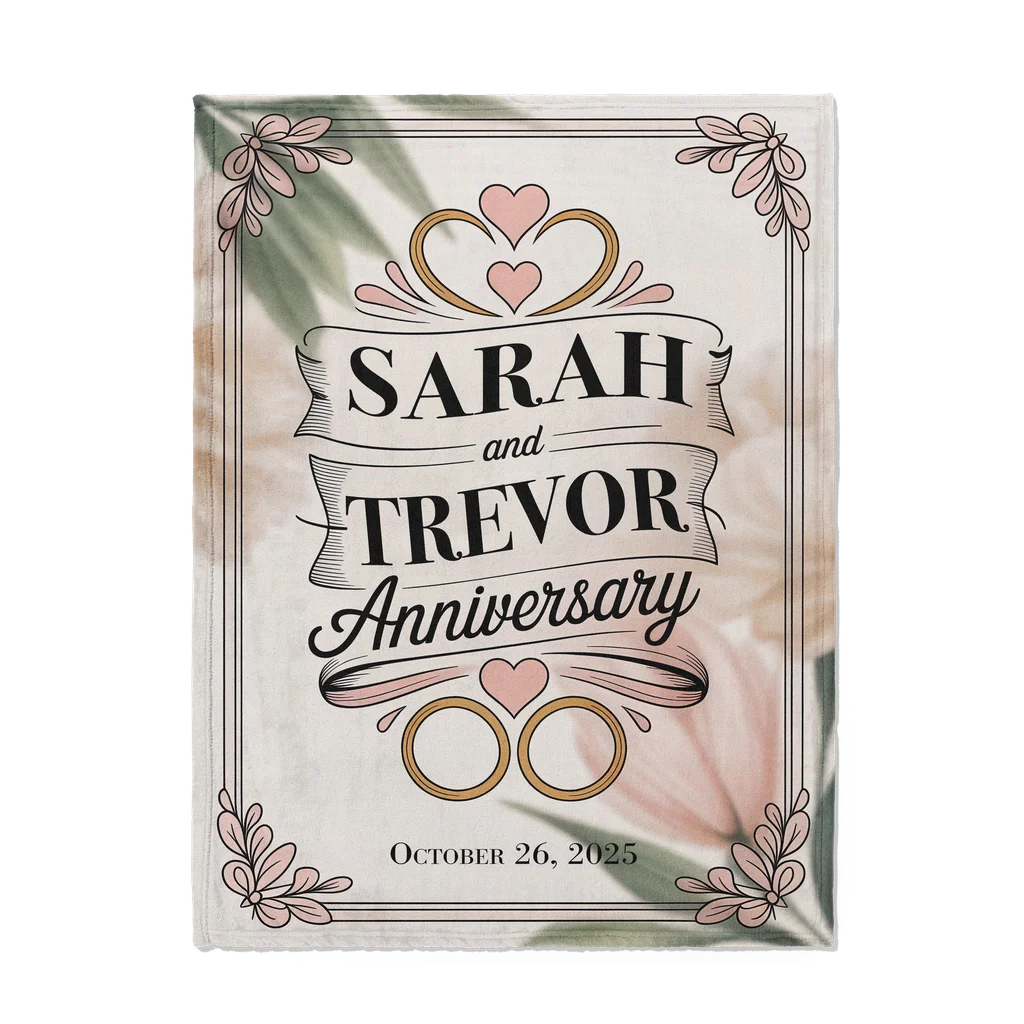 Anniversary Treasure Personalized Plush Blanket