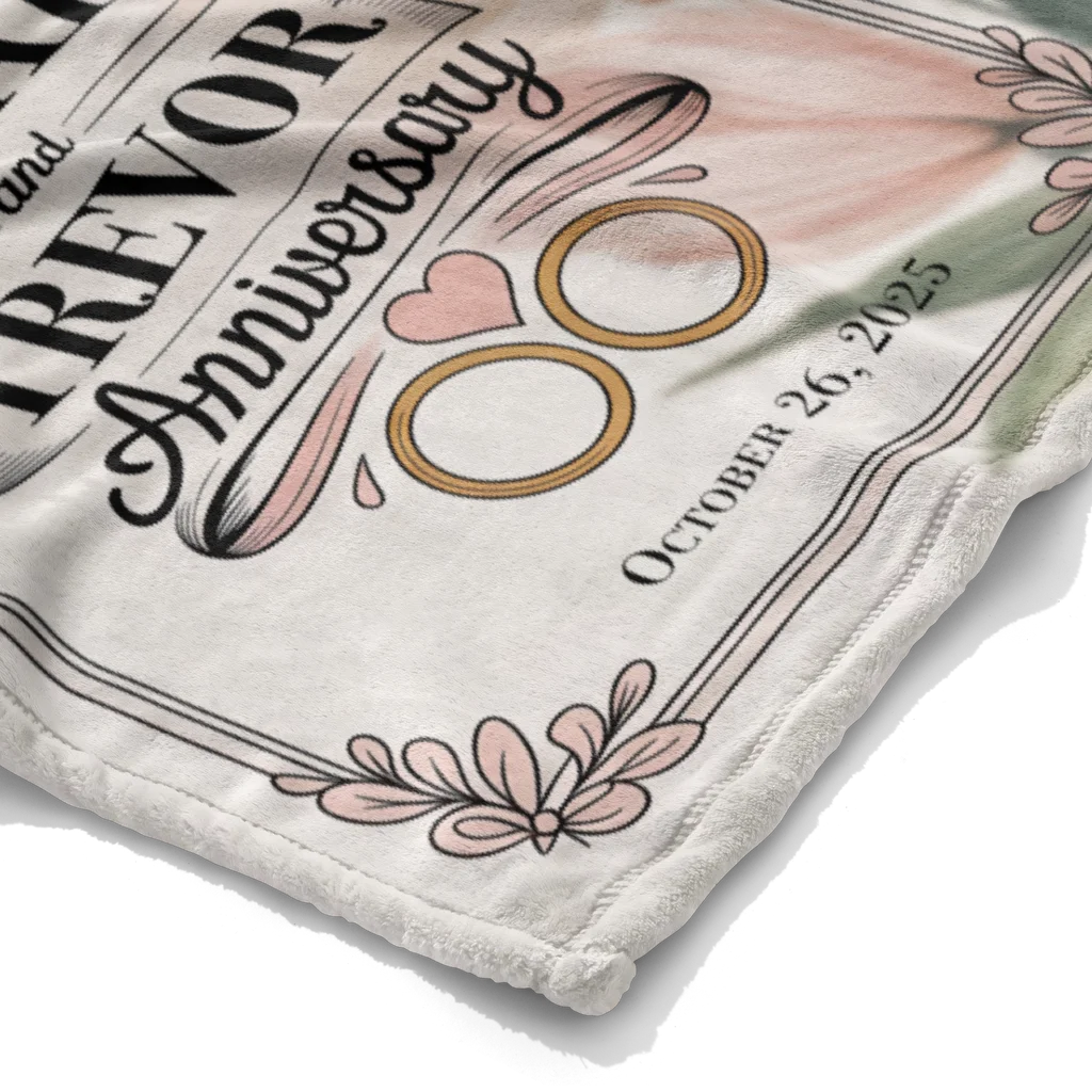Anniversary Treasure Personalized Plush Blanket