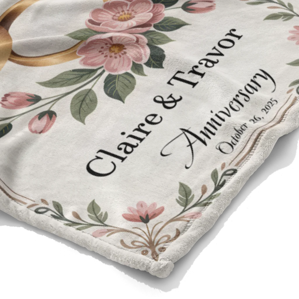 Anniversary Milestone Personalized Couples Plush Blanket