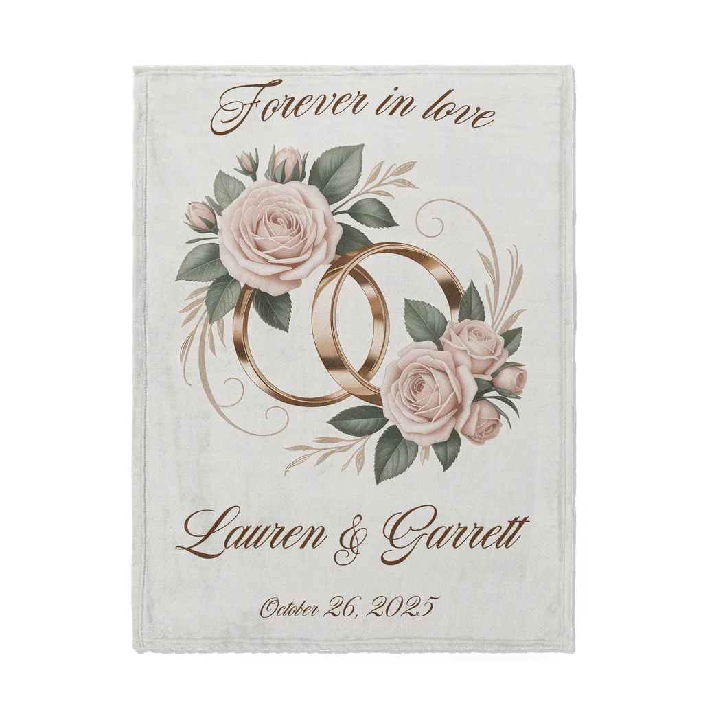 Special Wedding Date Personalized Plush Blanket