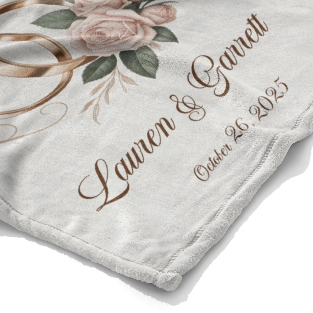 Special Wedding Date Personalized Plush Blanket