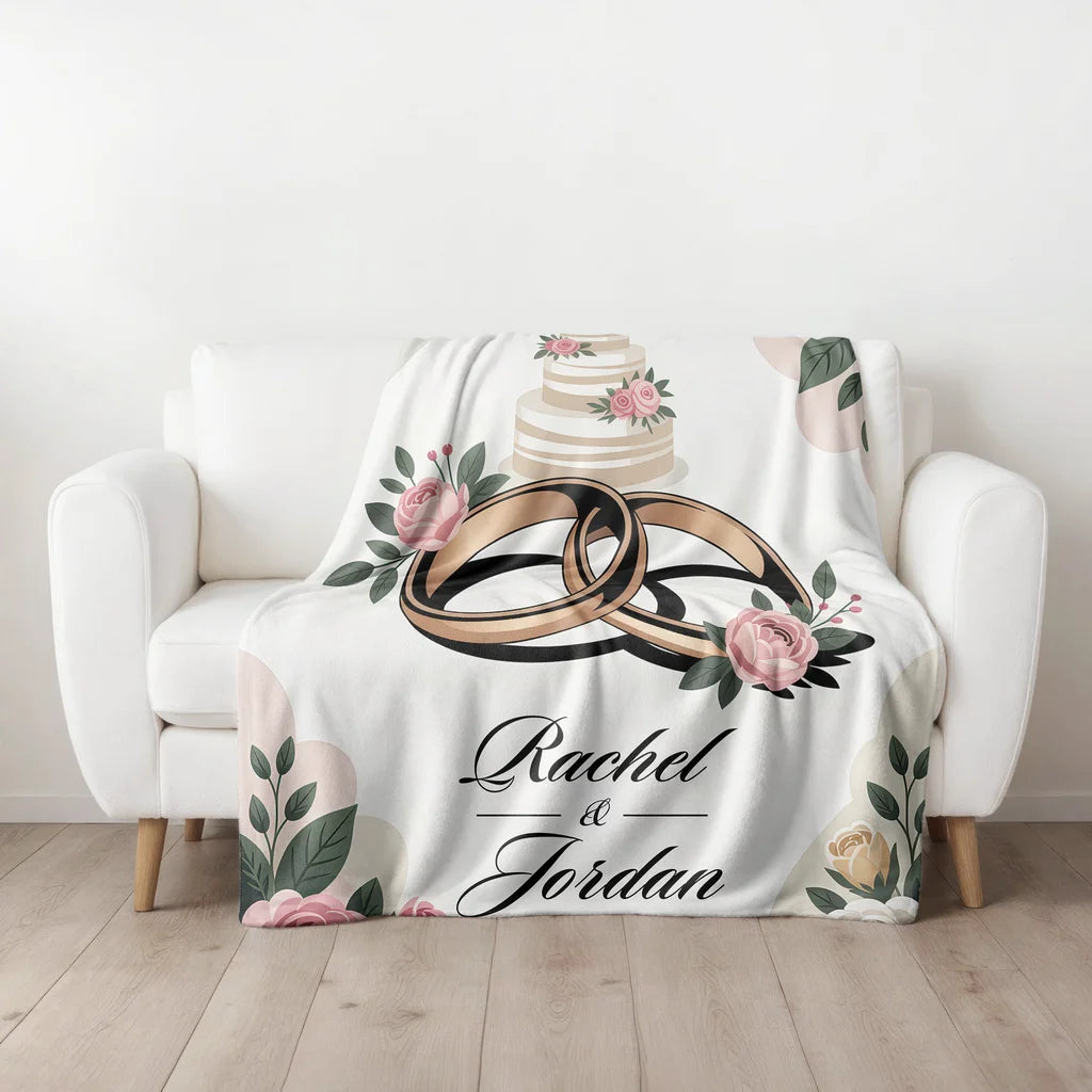 Wedding Day Memory Personalized Plush Blanket