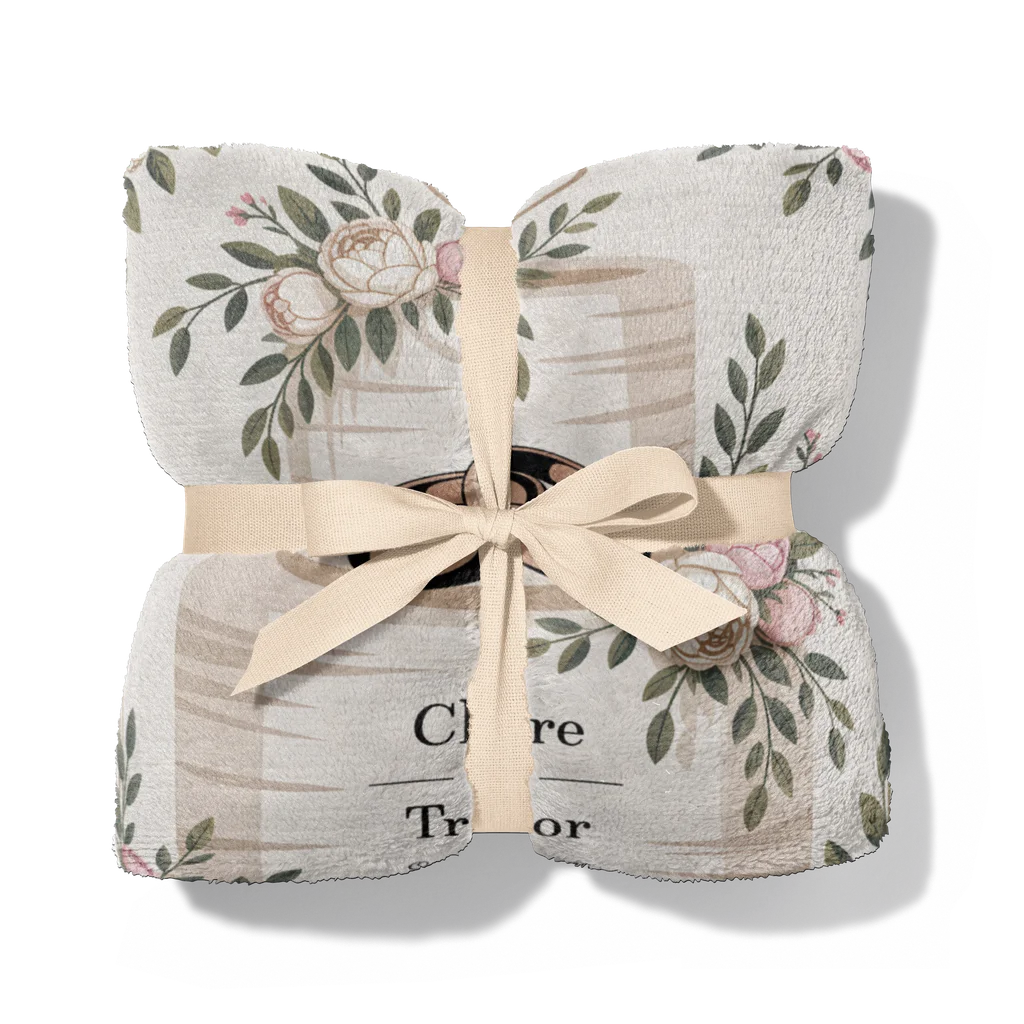 Wedding Date Keepsake Personalized Plush Blanket