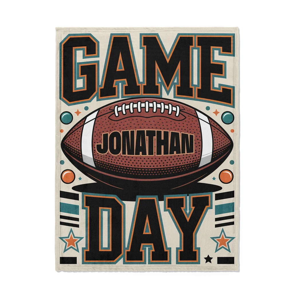 Football Game Day Personalized Plush Blanket