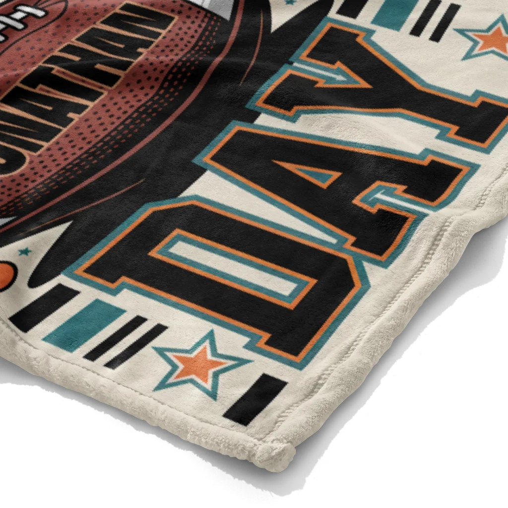 Football Game Day Personalized Plush Blanket