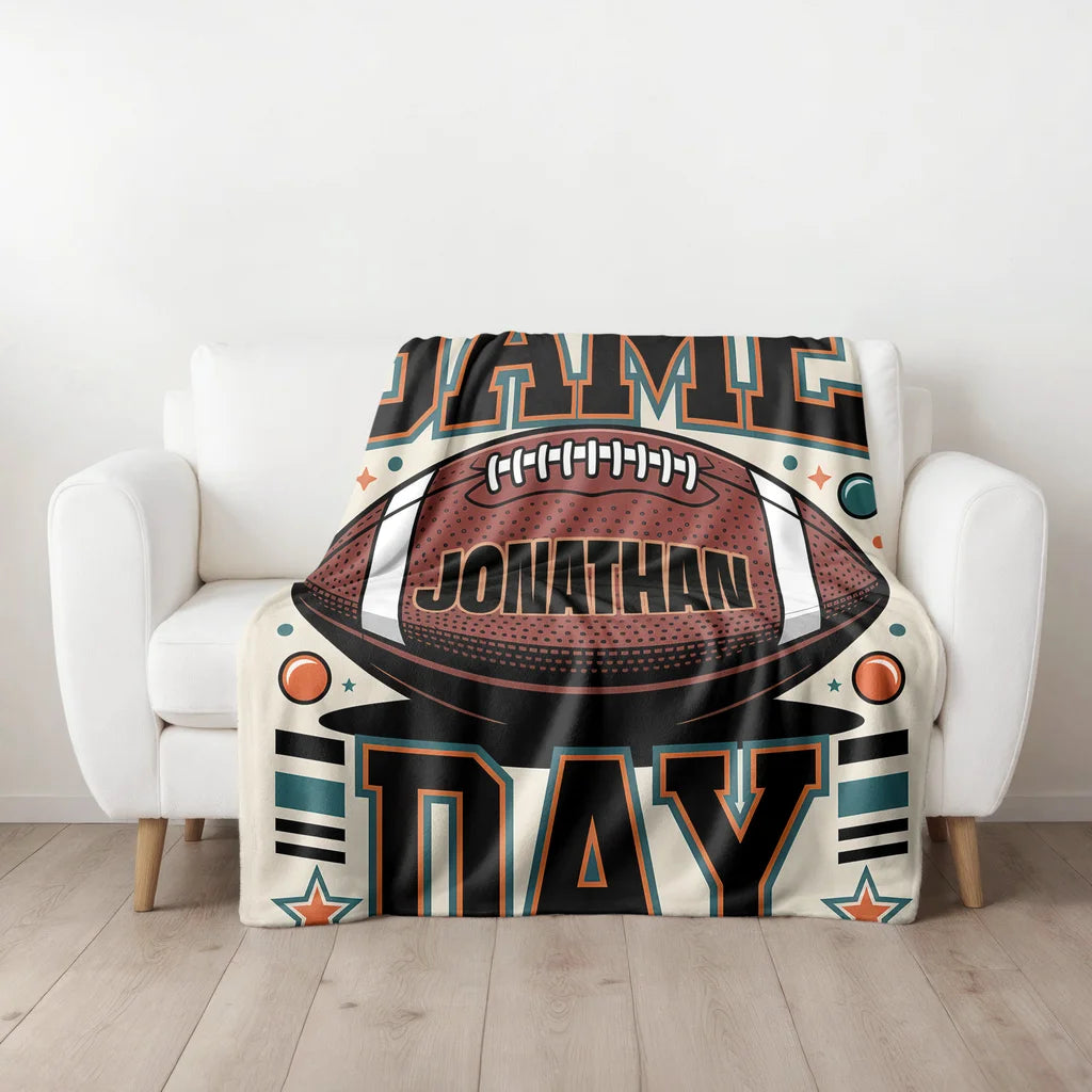 Football Game Day Personalized Plush Blanket