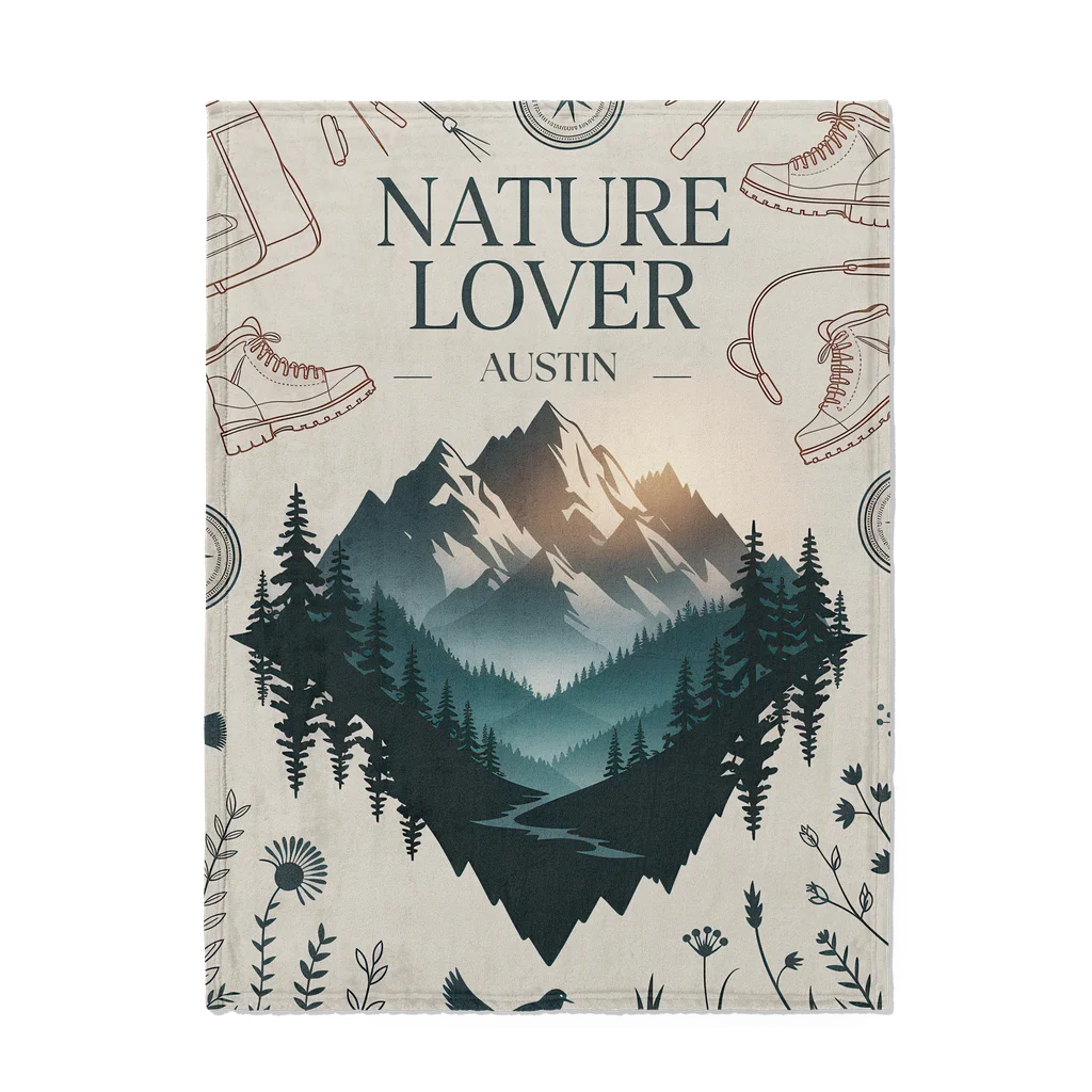 Nature Lover Personalized Plush Blanket