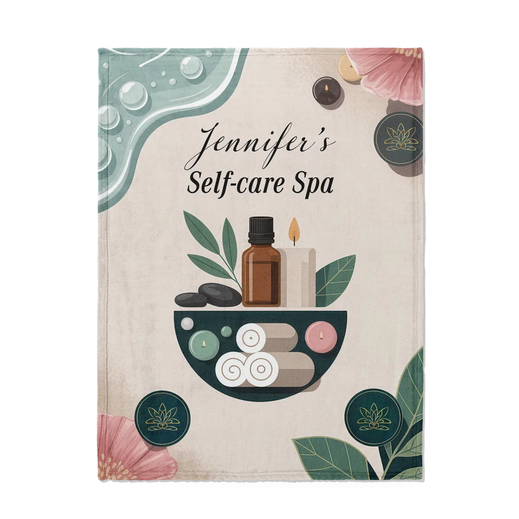 Self-Care Spa Personalized Plush Blanket