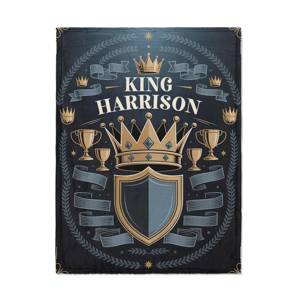 Men's King Mindset Personalized Plush Blanket