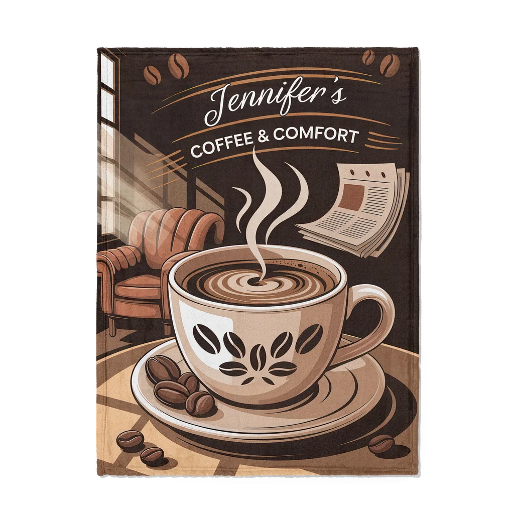 Coffee Lover Morning Personalized Plush Blanket