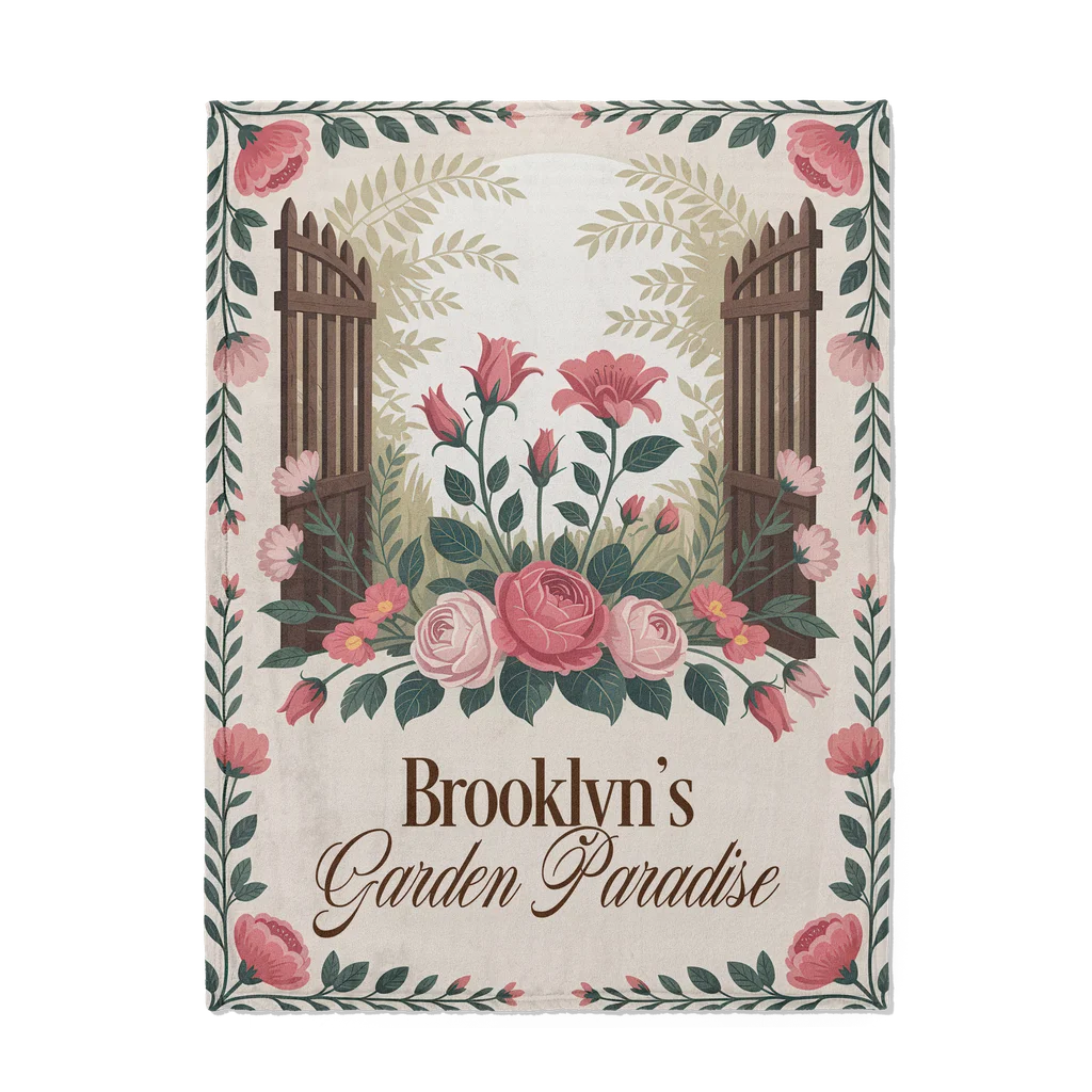 Garden Paradise Personalized Plush Blanket