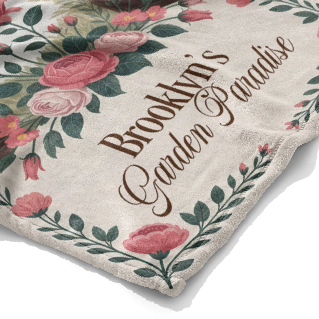 Garden Paradise Personalized Plush Blanket