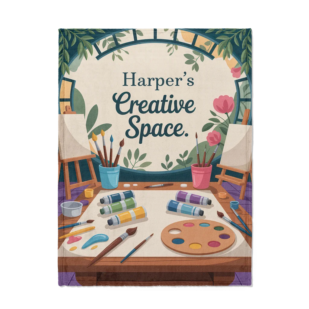 Creative Space Personalized Plush Blanket