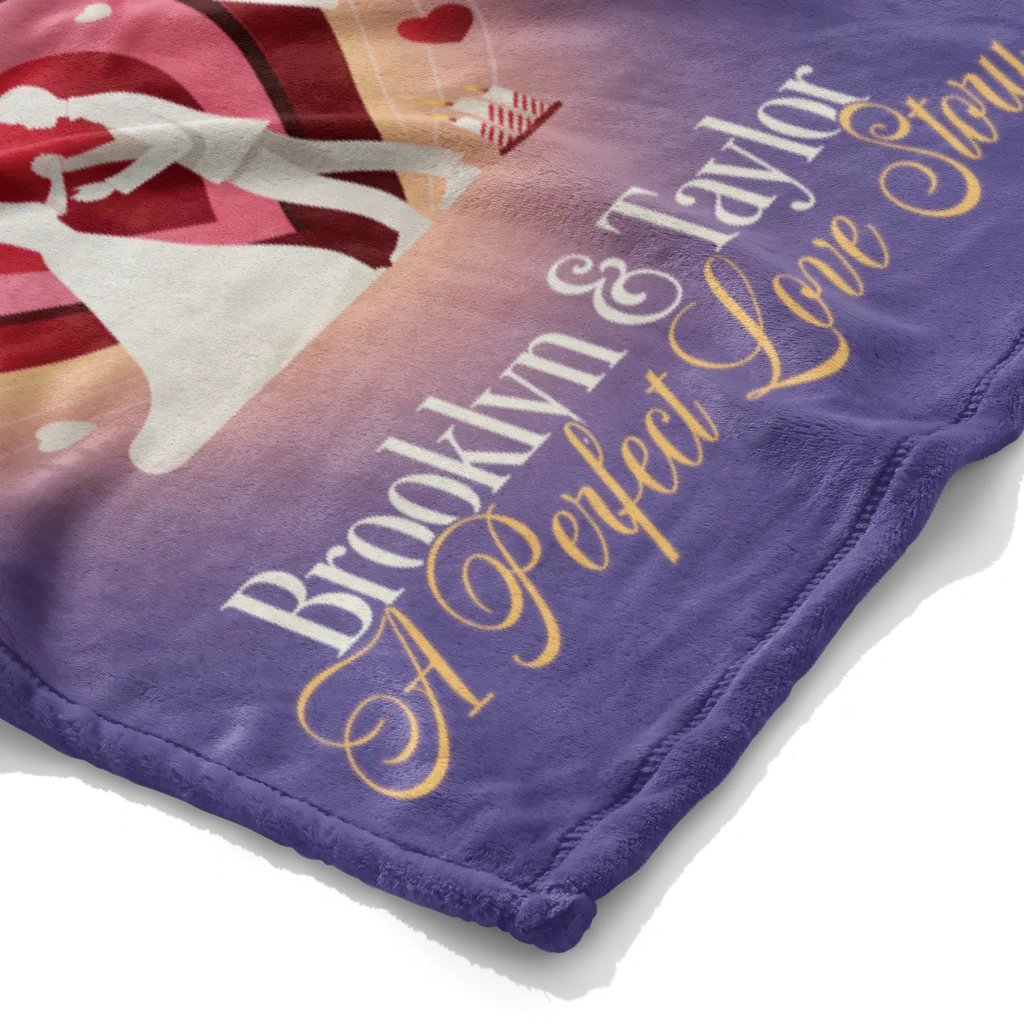 Perfect Love Story Personalized Couples Plush Blanket